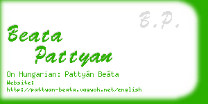 beata pattyan business card