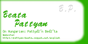 beata pattyan business card
